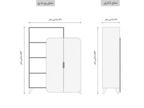 عکس کتابخانه درب دار مدل B36