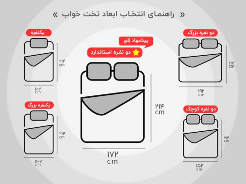 تخت خواب دو نفره شیک و ساده نیما