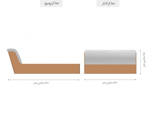 سرویس خواب 2 نفره اسپرت ام دی اف قهوه ای دایان