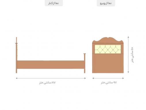 عکس تخت خواب یک نفره کلاسیک دخترانه شیک BS962