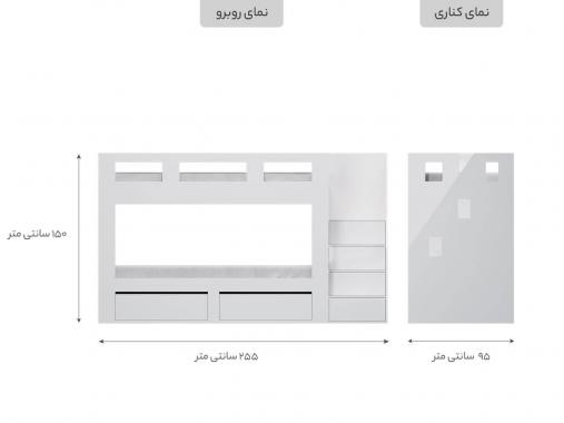 عکس تخت 2 طبقه بزرگسال پله دار BT744