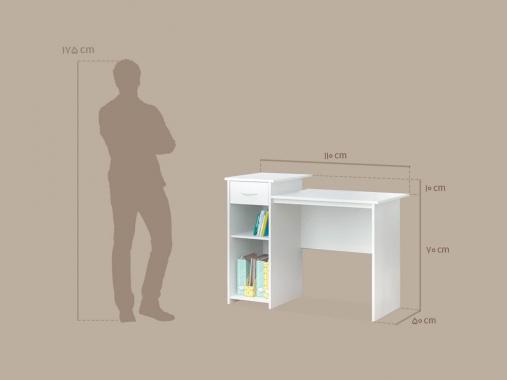 عکس میز تحریر ساده پسرانه سفید ام دی اف M246