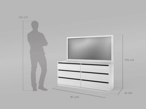 میز آرایش سفید مدل آتوسا
