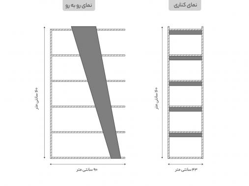 عکس قفسه کتاب مدرن مدل B38