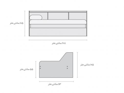 تخت خواب مهمان و میزبان BM 302