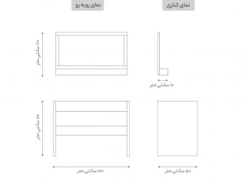 عکس میز تحریر کتابخانه دار تخته وایت برد دار ام دی اف SMB334