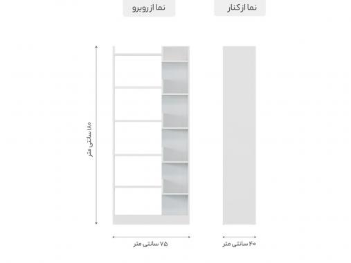 عکس میز تحریر ساده کتابخانه دار 2 تکه سفید SMB 338